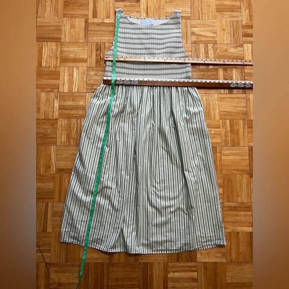 Sleeveless Midi Dress in Soft Sage Stripe - Picture 7 of 7